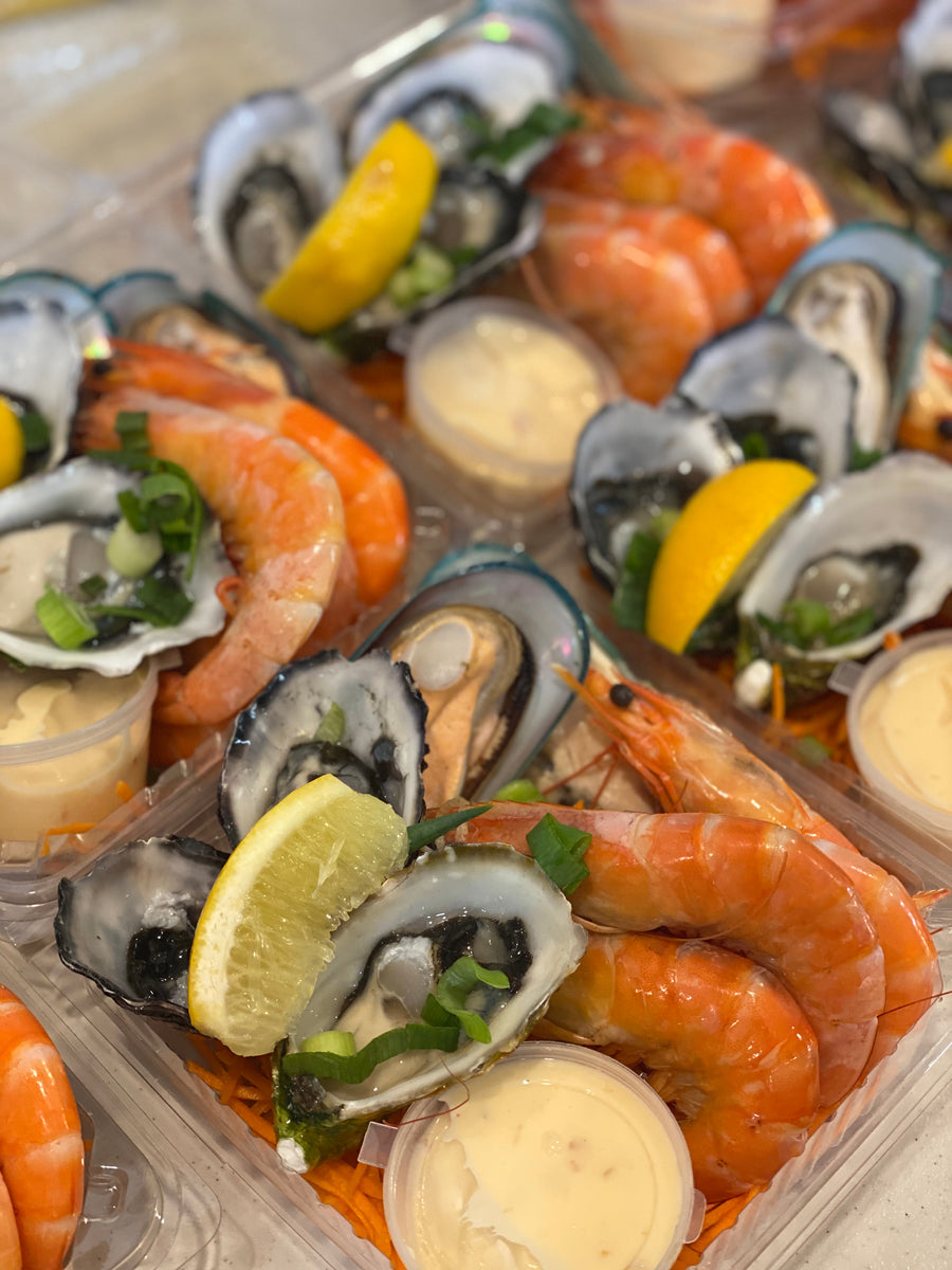 Seafood Box for one. Kiwi Pacific Stores & Catering